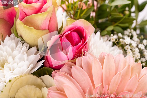 Image of Bouquet of fresh pink and white flowers