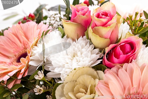 Image of Bouquet of fresh pink and white flowers