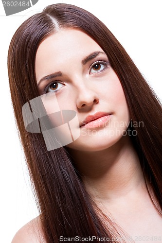 Image of Beautiful serene woman with a gentle expression