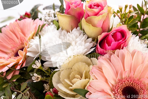 Image of Bouquet of fresh pink and white flowers