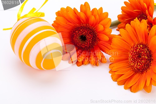 Image of Colourful yellow decorated Easter eggs