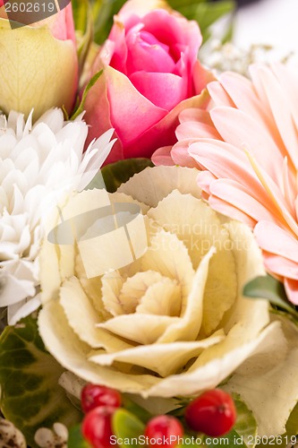 Image of Bouquet of fresh pink and white flowers