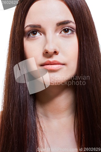 Image of Beautiful serene woman with a gentle expression