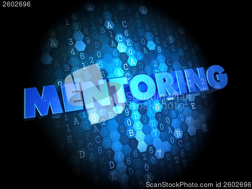 Image of Mentoring on Dark Digital Background.