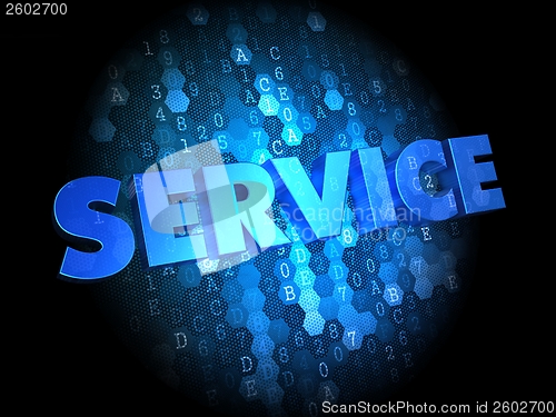 Image of Service on Dark Digital Background.