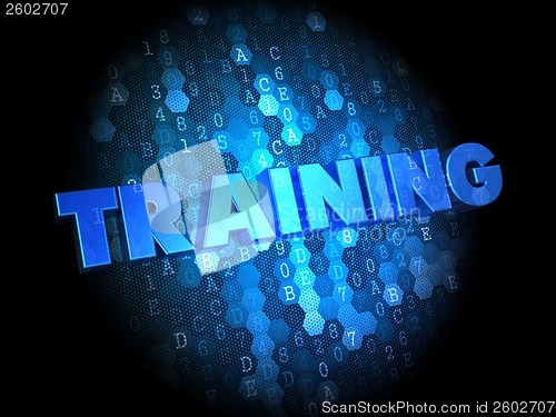 Image of Training on Dark Digital Background.