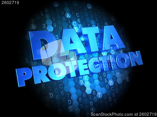 Image of Data Protection on Dark Digital Background.