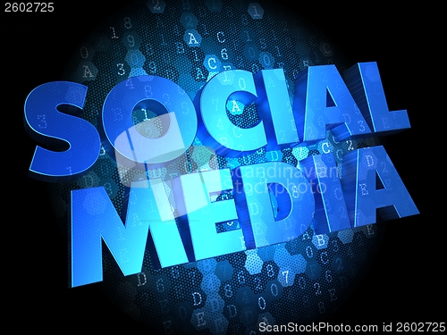 Image of Social Media on Dark Digital Background.