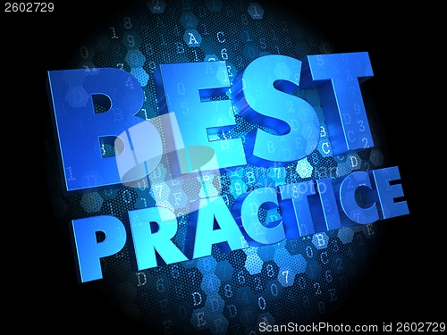 Image of Best Practice on Dark Digital Background.