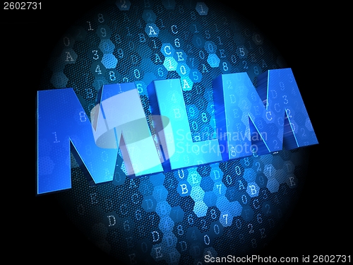 Image of MLM on Dark Digital Background.