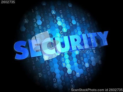 Image of Security on Dark Digital Background.