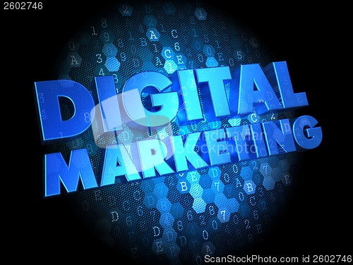 Image of Digital Marketing on Dark Background.