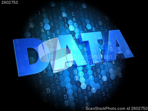 Image of Data on Dark Digital Background.