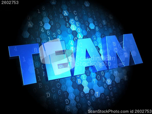 Image of Team on Dark Digital Background.