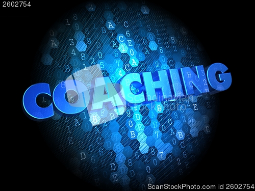 Image of Coaching on Dark Digital Background.