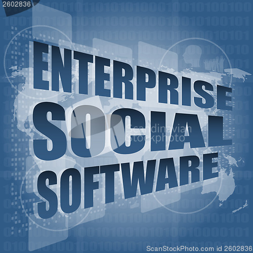 Image of enterprise social software, interface hi technology, touch screen