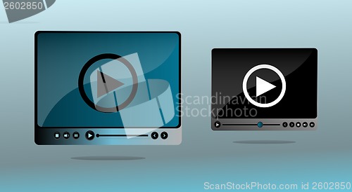 Image of Media player interface set with play button