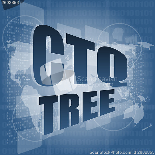 Image of ctq tree word on digital touch screen