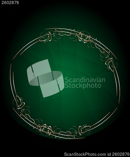 Image of Green with gold floral label