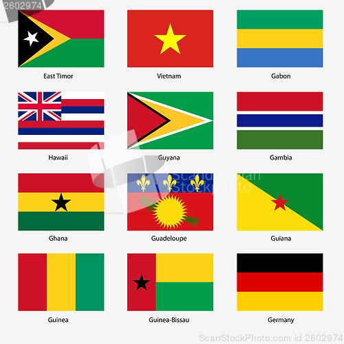 Image of Set  Flags of world sovereign states. Vector illustration. Set n