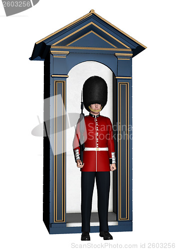 Image of Royal British Guardsman near Guard Box