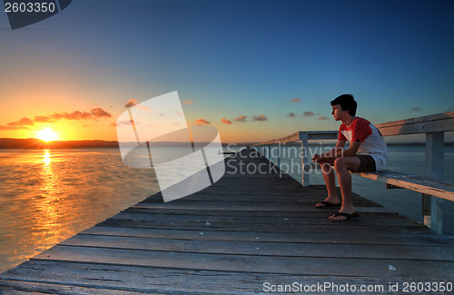 Image of Letting go of the days tensions, watching the sunset 