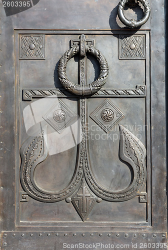 Image of anchor - detail of entrance in Naval Cathedral - Saint-petersbur