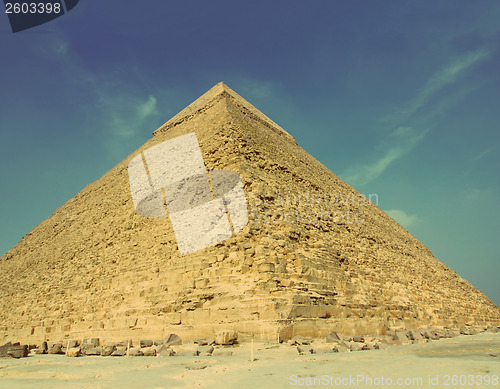 Image of famous egypt pyramid - vintage retro style