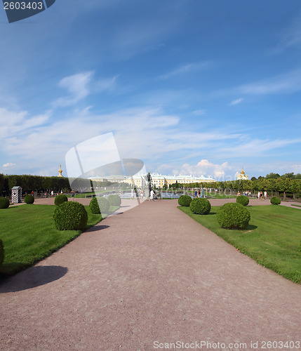 Image of Petergof upper park in Saint-petersburg Russia