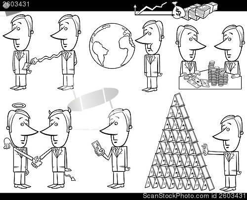 Image of business cartoon concepts and ideas set