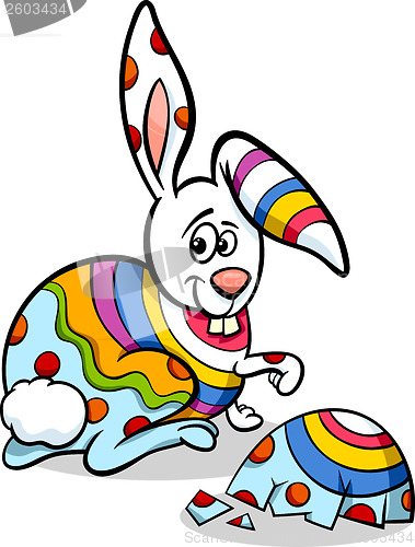 Image of colorful easter bunny cartoon illustration