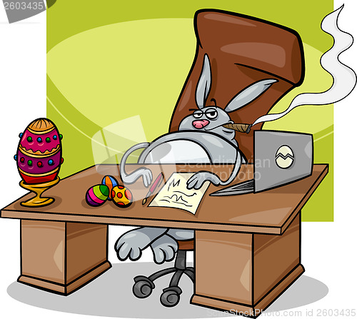 Image of easter bunny businessman cartoon