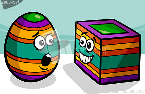 Image of easter square egg cartoon illustration