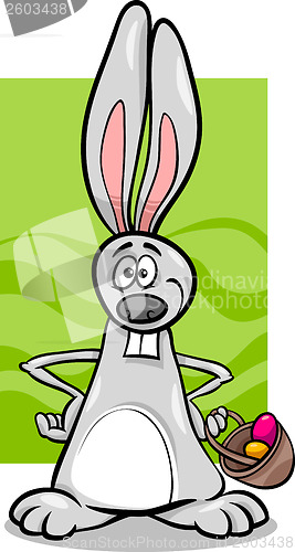 Image of bunny and easter eggs cartoon illustration