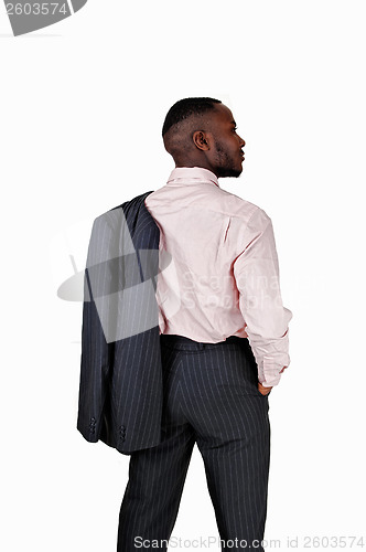 Image of Black man from the back.