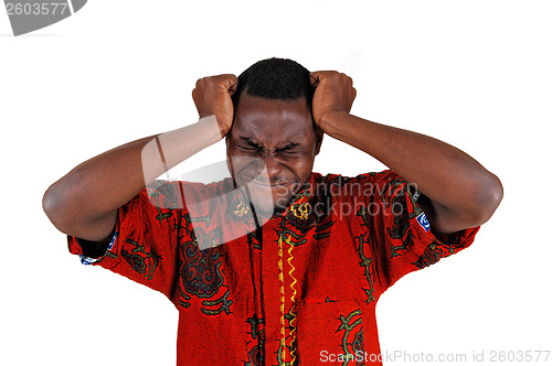Image of Angry young black man.