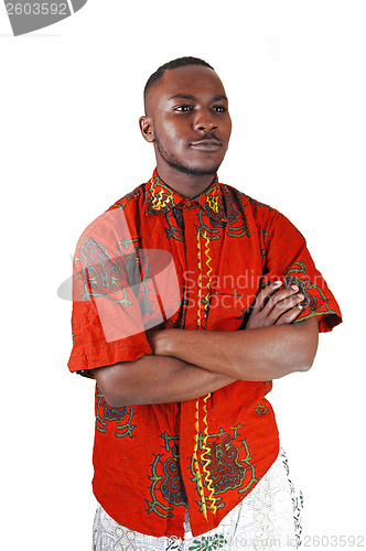 Image of Black man looking up.