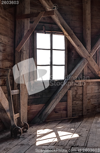 Image of Interior of an abandoned wooden house