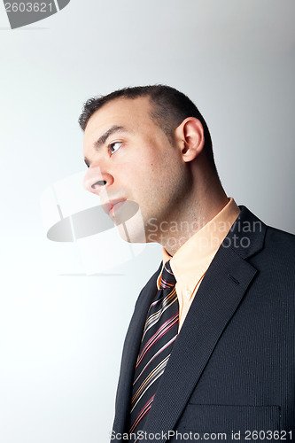 Image of Contemplative Business Man Thinking