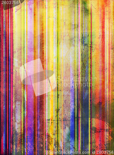 Image of striped paint shapes mixed media