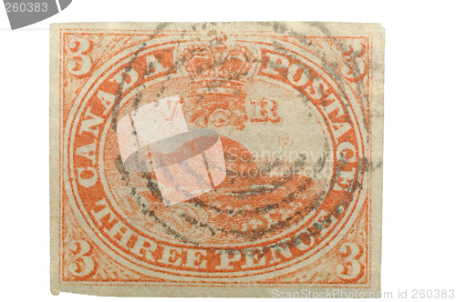 Image of First Postage Stamp of Canada (1851) - 3 Pence Beaver