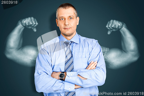 Image of business man protection