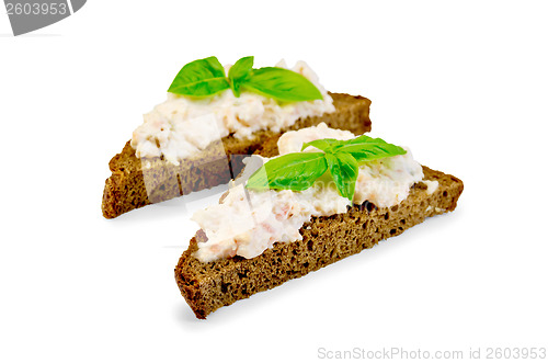 Image of Sandwich with cream from salmon and mayonnaise