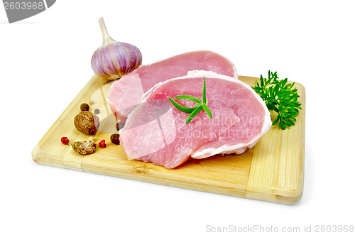 Image of Meat pork slices with parsley and garlic