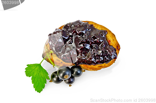 Image of Bread with jam from blackcurrant top