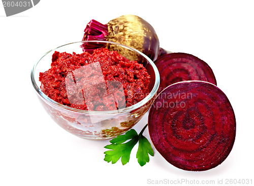 Image of Beet caviar in the glass bowl