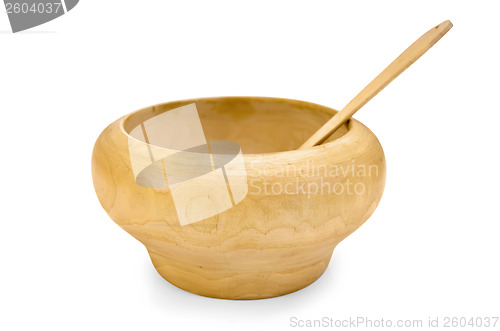 Image of Bowl wooden with a spoon