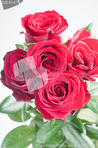 Image of Bunch of five red roses