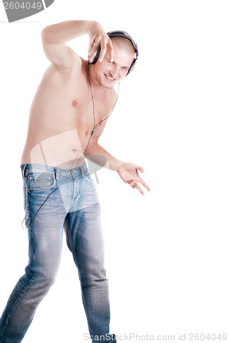 Image of Man in headphones dancing