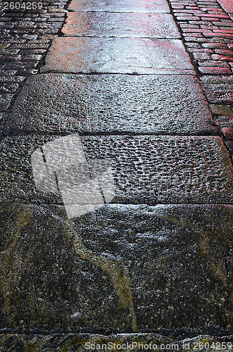 Image of old stone pavement in night